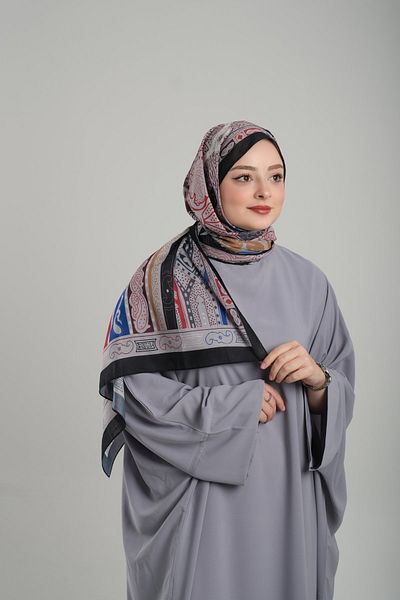 Giverny Ethnic Digital Printed Cotton Shawl - Πέτρινο σχέδιο, κομμένες ίνες 202124 _46