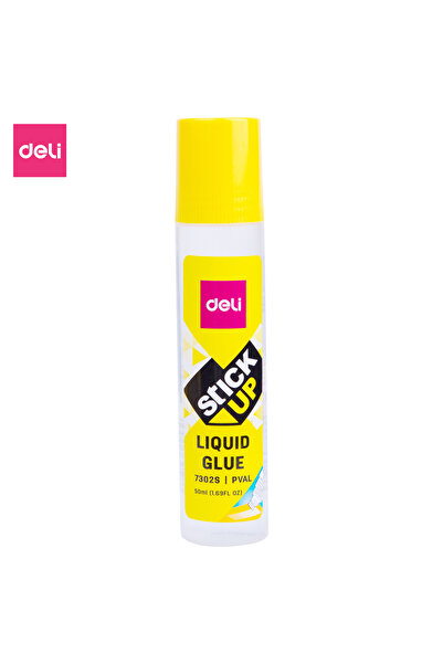 Deli غراء سائل شفاف من PVAL برأس فرشاة STICK UP E7302S، 50 مل، أسطوانة: أصفر، 24 قطعة/صندوق عرض