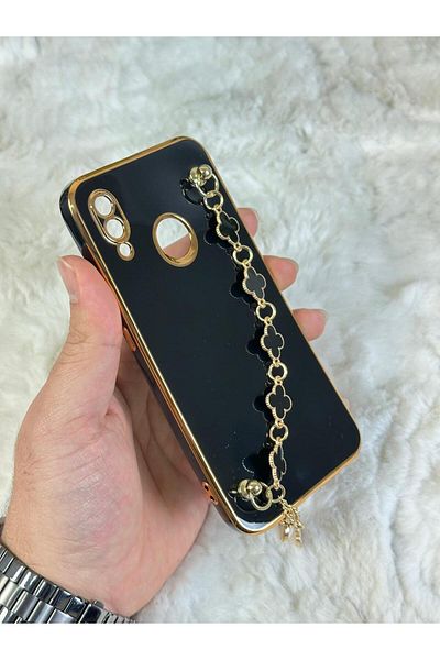 Vip Case هواوي Y7 2019 - حامل يد من السيليكون المقاوم للأوساخ وقابل للمسح وحماية الكاميرا اللامعة