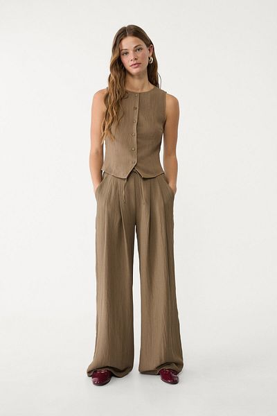 Stradivarius Textured top with buttons