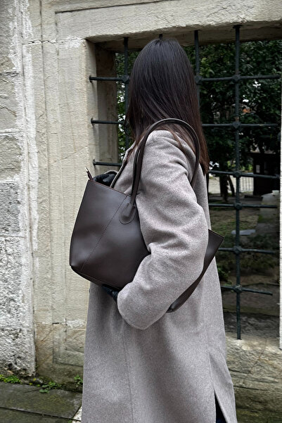 Mollycrush Geantă maro pentru mâini, brațe și umăr cu volum mare