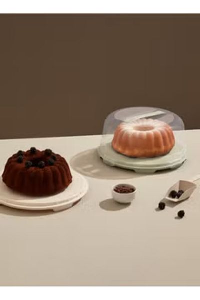 Dünya Plastic Cake Plate with Cover 30 CM
