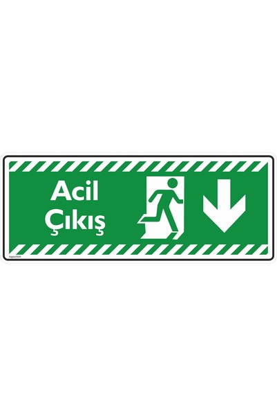 isgtabelam 30X12 Cm/ 5 Pieces Phosphorescent Composite/Emergency Exit down Arrow