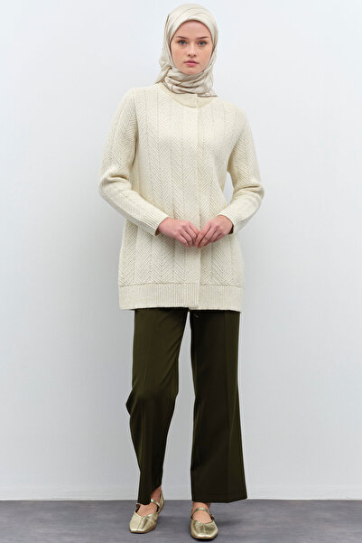Tuğba Beli Lastikli Culotte Pantolon - Haki