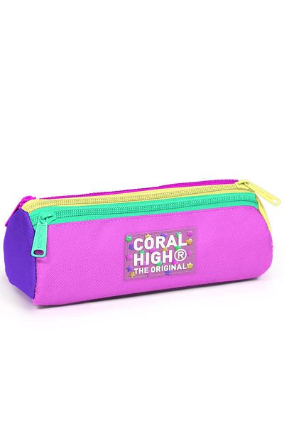 Coral High Παιδική πολύχρωμη τσάντα μολυβιού τριών διαμερισμάτων 11176