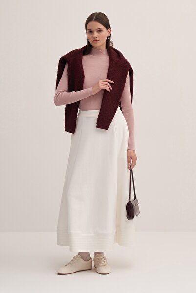 EBU Prive Ecru Women &Apos; S Skirt - Steel Knitted, Flounces and Parts