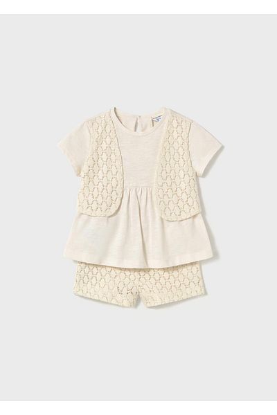 MAYORAL Baby Girl Laced Shorts Set