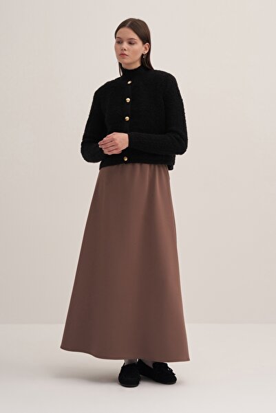 EBU Prive Dark Mink Women's Scuba A-Line Skirt