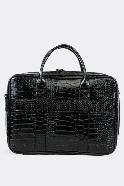 MORCA Macbook Organizer Laptop Briefcase 15.6" & 16" Inch Black Crocodile