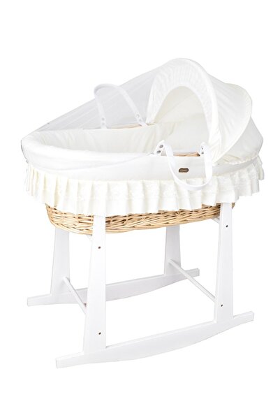 Fun Moment سرير سلة موسى للأطفال مع حامل هزاز