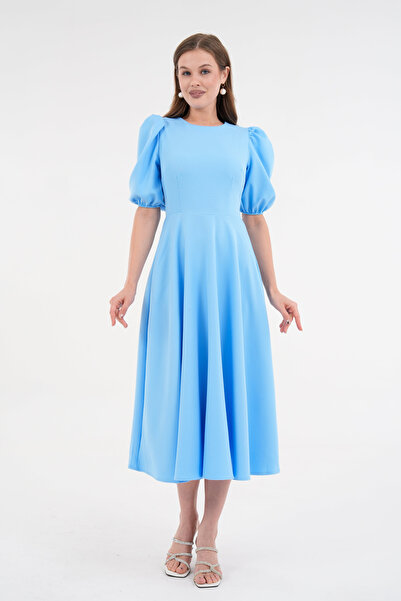 bayansepeti Μίντι φόρεμα Blue Atlas Crew Neck Princess Sleeve - Baby 220