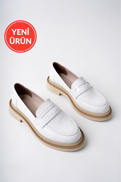 MARSHETTA Дамски мокасини Velora Model White Laced от естествена кожа - Ежедневни мокасини