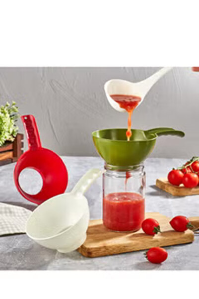 Qlüx مجموعة من 3 قطع من قمع البلاستيك لملء البرطمانات من QLUX