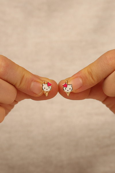 Çgk Çiğdem Gürel Kuyumculuk Kedi Çocuk Altın Küpe