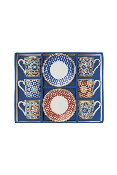 EasyLife طقم أكواب وصحون بتصميم مراكش الحديث مكون من طقم من 6 قطع بسعة 100 مل