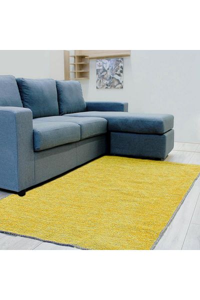 Homelux Foldy Rug, Rectangular, 155X230 Cm, Plain, Double-Sided, Yellow, Polyester