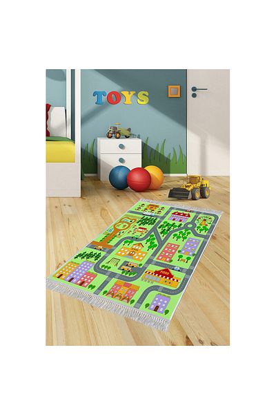Homelux Children'S Rug Non-Slip, Rectangular, 120X180, Route 1, Multicolor, Polyester