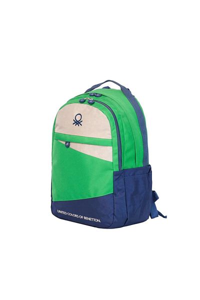 Benetton Color Blocking Backpack Navy Blue-Green