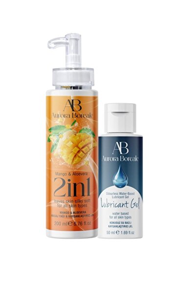 AuroraBoreale 2 İn 1 Mango Aloe vera ve Sade 250Ml Kayganlaştırıcı Jel Masaj ...