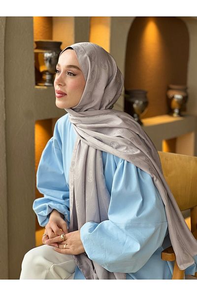 Modakaşmir Şal cu model de migdale din seria Jacquard mătăsos