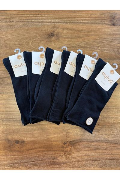 Aytuğ Comfortable Modal Fabric - Seamless Women's Socks 6 Pack - Black