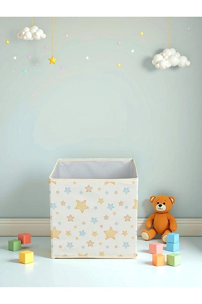PRENDİ HOME Star Printed Box Without Lid 30X30X30 cm