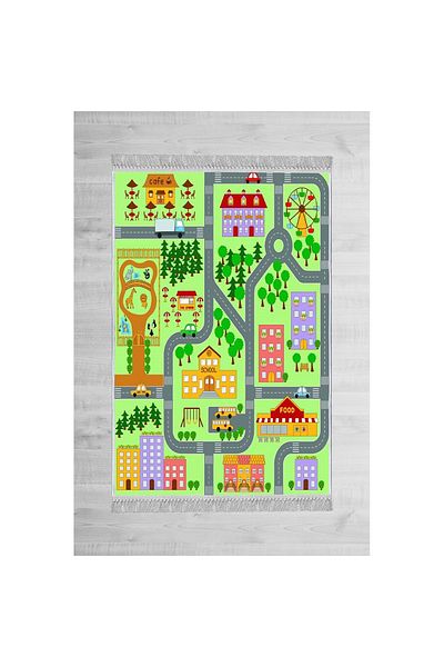 Homelux Children'S Rug Non-Slip, Rectangular, 120X180, Route 1, Multicolor, Polyester