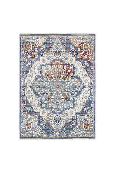 Homelux Cassie Rug, Rectangular, 160X220, Traditional, Blue, Cream, Garnet, Polyester