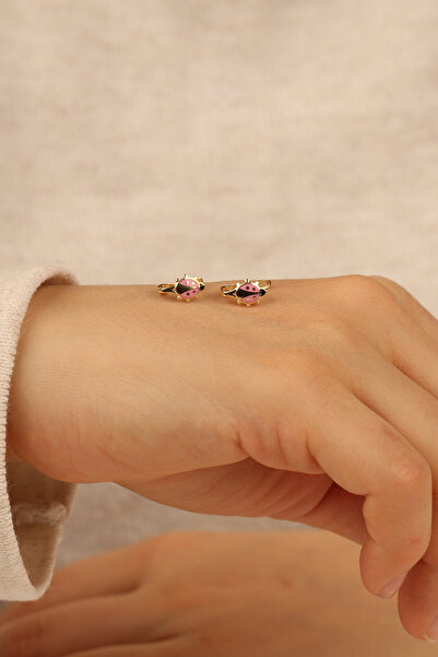 Çgk Çiğdem Gürel Kuyumculuk Uğur Böceği Çocuk Altın Küpe