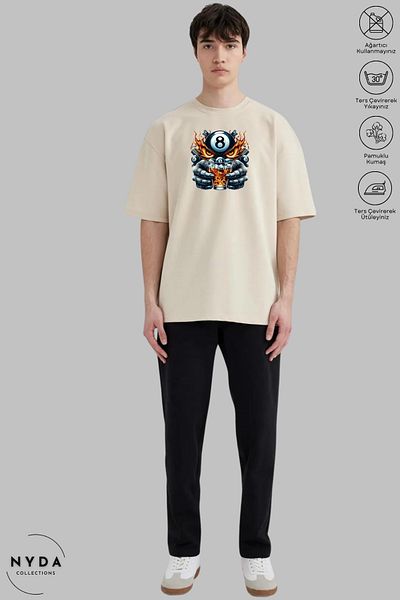 Nyda Collections Unisex Crew Neck Bulk Owl εμπριμέ βαμβακερό μπλουζάκι με κοντό μανίκι
