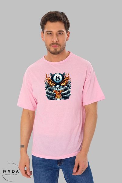 Nyda Collections Unisex Crew Neck Bulk Owl εμπριμέ βαμβακερό μπλουζάκι με κοντό μανίκι