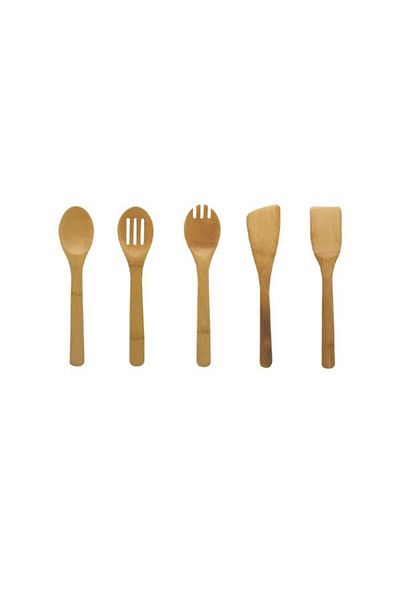 Bien Servi 5-Piece Bamboo Kitchen Utensil Set with Holder