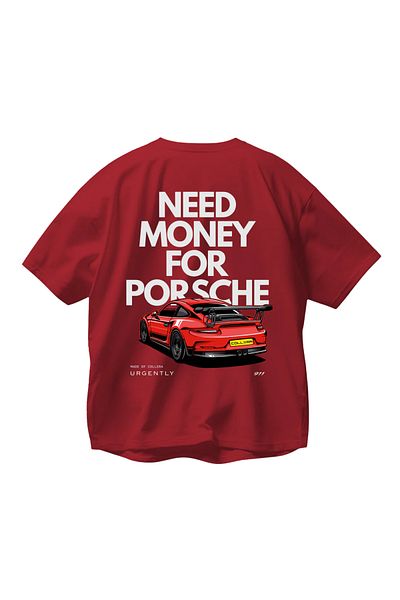 SVART WEAR Oversize Red Unisex Printed T-Shirt