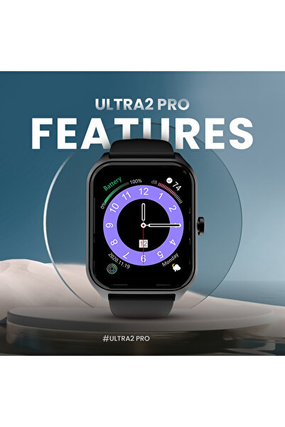 HiFuture Ultra2 Pro Bt 5.2 Amoled Ekran 1.78 Inç Arama Özellikli Nabız Spor Takibi 45mm Akıllı Saat Siyah
