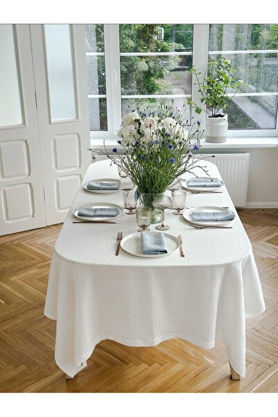 Linen Mood Premium Ekru Renk Linen Keten Masa Örtüsü