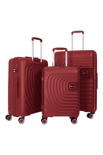 PARAJOHN Anti Theft Stylish PP 3 Pcs Trolley Set - Wine Red