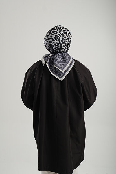 Giverny Ecru Patterned Scarf Cut Fiber Cotton Leopard Digital Printed 202206 _27