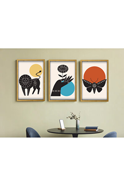 Hayat Poster 3-dijelni stolni set od MDF-a sa motivima staroegipatskog lava, ...