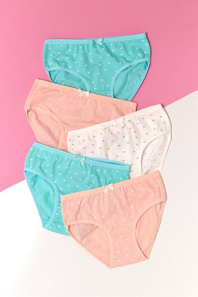 Katia&Bony Girl's 5 Pack Star Patterned Slip Panties