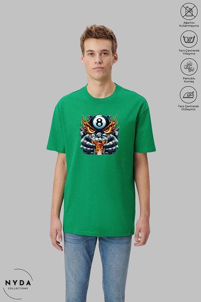 Nyda Collections Unisex Crew Neck Bulk Owl εμπριμέ βαμβακερό μπλουζάκι με κοντό μανίκι