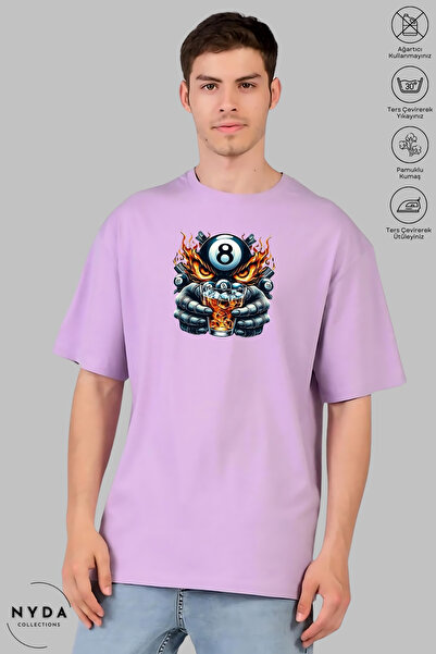 Nyda Collections Unisex majica kratkih rukava sa širokim izrezom, pamučna, sa...