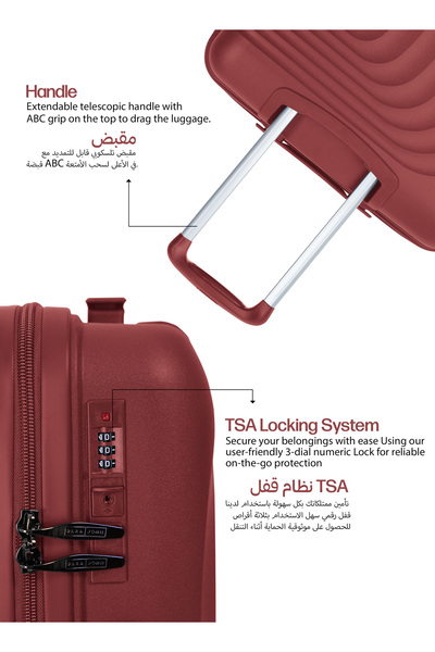 PARAJOHN Anti Theft Stylish PP 3 Pcs Trolley Set - Wine Red
