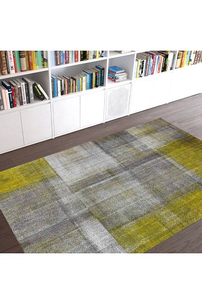 Homelux Ryno Rug, Rectangular, 152X230 Cm, Geometric, Grey, Yellow, Polyester