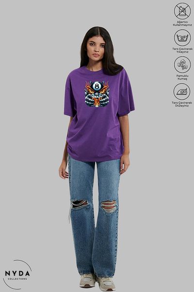 Nyda Collections Unisex Crew Neck Bulk Owl εμπριμέ βαμβακερό μπλουζάκι με κοντό μανίκι