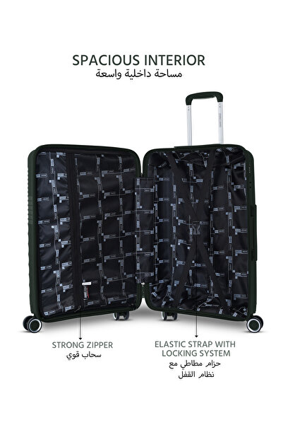 PARAJOHN Anti Theft Stylish PP 3 Pcs Trolley Set - DARK GREEN