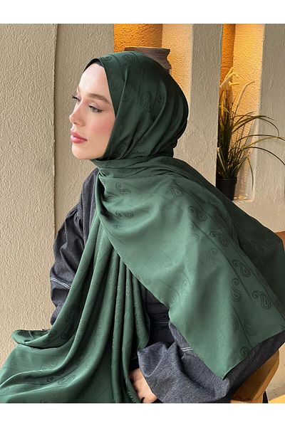 Modakaşmir Σάλι με μοτίβο αμυγδάλου σειράς Silky Jacquard