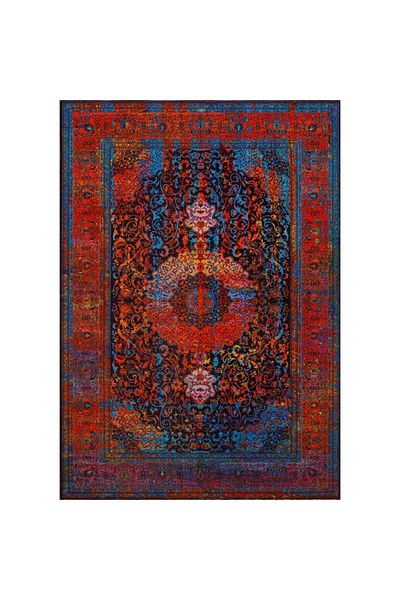 Homelux Ryno Rug, Rectangular, 152X230 Cm, Traditional, Blue, Burgundy, Yellow, Polyester