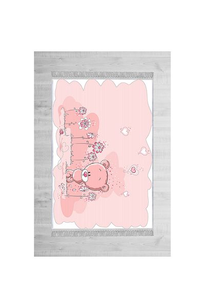 Homelux Children'S Rug Non-Slip, Rectangular, 120X180, Pink, White, Polyester