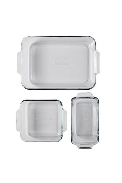 Anchor Hocking 3-Piece Oven Basics Dishwasher and Microwave Safe Roaster Set