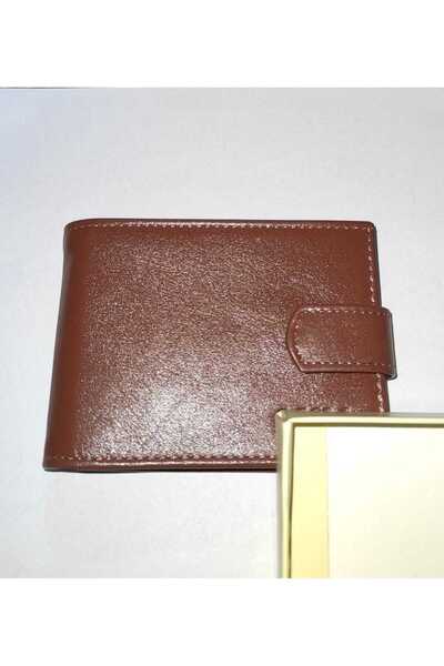 firdevsi hobi real leather horizontal snap housing 20 transparent card holder wallet